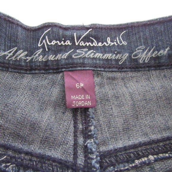 Gloria Vanderbilt Amanda Blue Jean Capri Pants Size 6P Studded Pockets - Picture 4 of 7